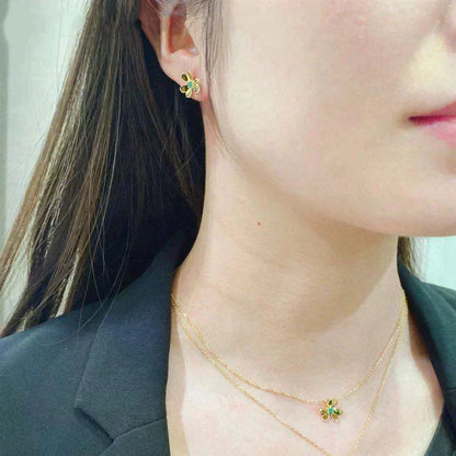 [⭐Mirelle]FRIVOLE  FLOWER MALACHITE EARRINGS