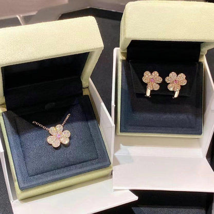[⭐Mirelle]FRIVOLE ROSE GOLD FLOWER DIAMOND NECKLACE