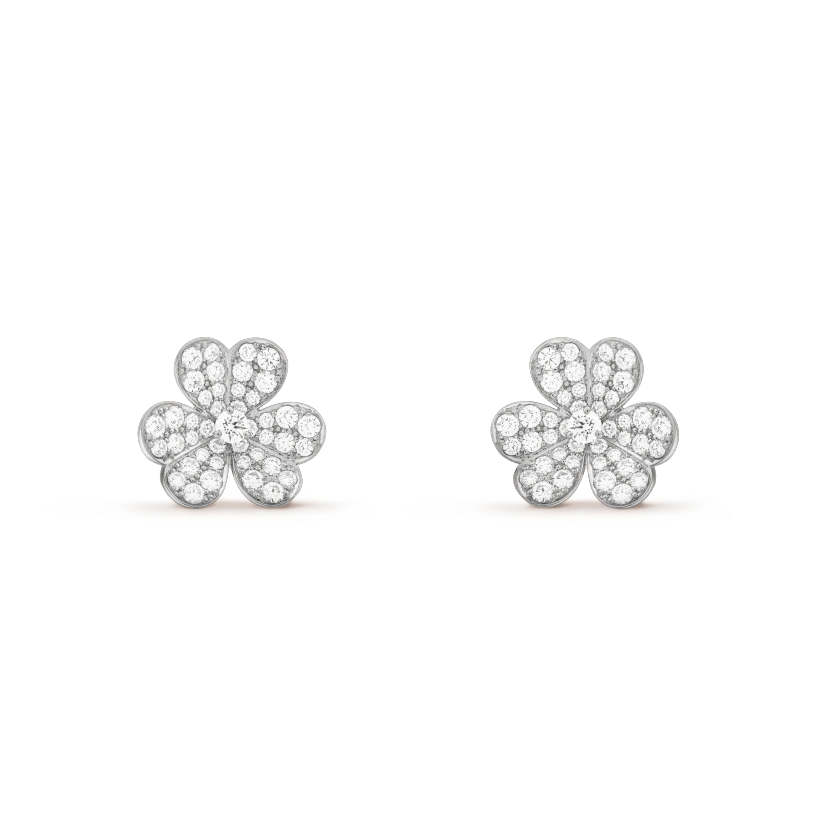 [⭐Mirelle]FRIVOLE SILVER FLOWER DIAMOND EARRINGS