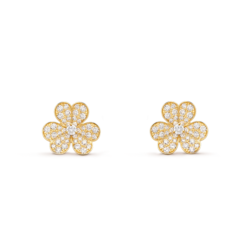 [⭐Mirelle]FRIVOLE GOLD FLOWER DIAMOND EARRINGS