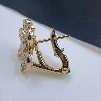 [⭐Mirelle]FRIVOLE GOLD FLOWER DIAMOND EARRINGS