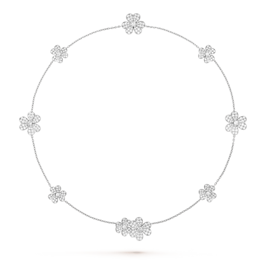[⭐Mirelle]FRIVOLE SILVER 9 FLOWERS NECKLACE