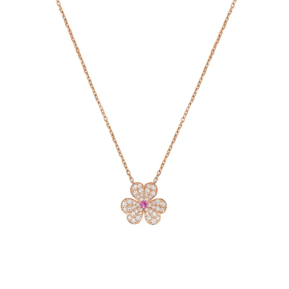 [⭐Mirelle]FRIVOLE ROSE GOLD FLOWER DIAMOND NECKLACE