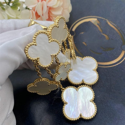 [⭐Mirelle]CLOVER EARRINGS WHITE MOP 4 MOTIFS GOLD