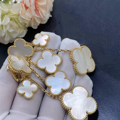 [⭐Mirelle]CLOVER EARRINGS WHITE MOP 4 MOTIFS GOLD