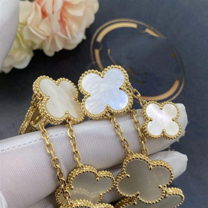 [⭐Mirelle]CLOVER EARRINGS WHITE MOP 4 MOTIFS GOLD