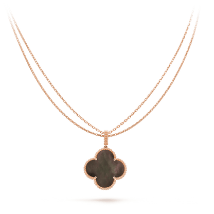 [⭐Mirelle]CLOVER 25MM GOLD DARK MOP BIG CLOVER NECKLACE