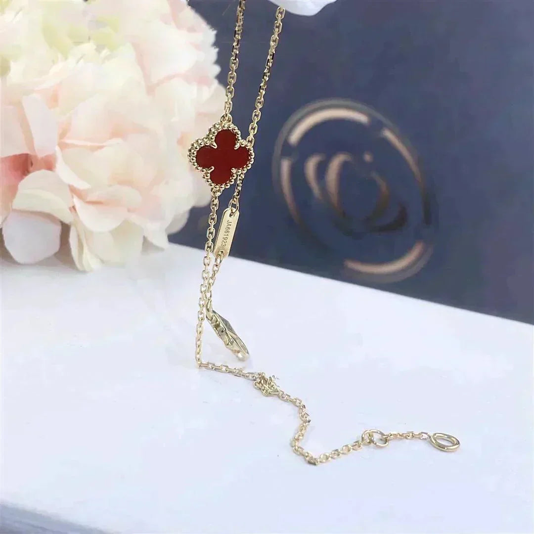 [⭐Mirelle]CLOVER  CARNELIAN SINGLE FLOWER BRACELET