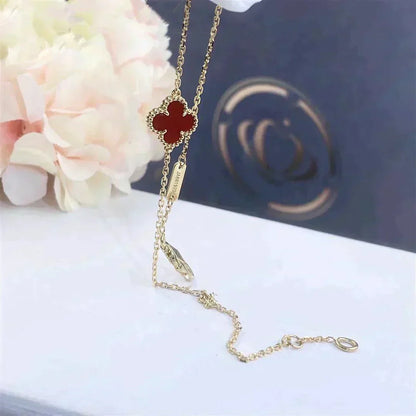 [⭐Mirelle]CLOVER  CARNELIAN SINGLE FLOWER BRACELET