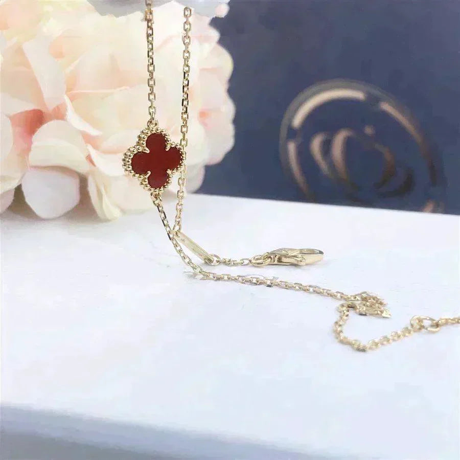 [⭐Mirelle]CLOVER  CARNELIAN SINGLE FLOWER BRACELET