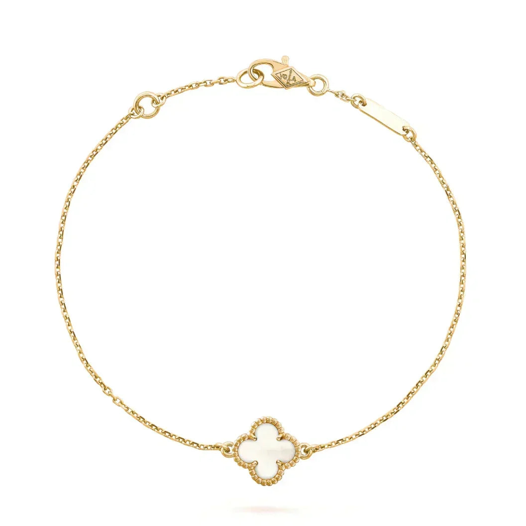 [⭐Mirelle]CLOVER WHITE MOP SINGLE FLOWER BRACELET