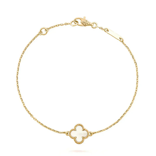 [⭐Mirelle]CLOVER WHITE MOP SINGLE FLOWER BRACELET