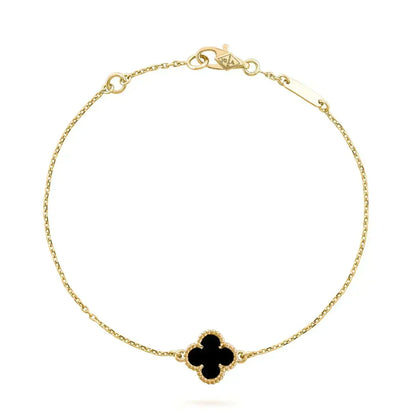[⭐Mirelle]CLOVER ONYX SINGLE FLOWER BRACELET