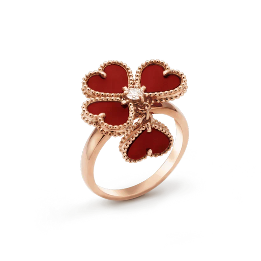 [⭐Mirelle]SWEET CLOVER CARNELIAN RING