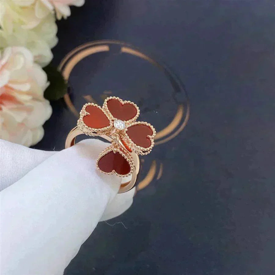 [⭐Mirelle]SWEET CLOVER CARNELIAN RING