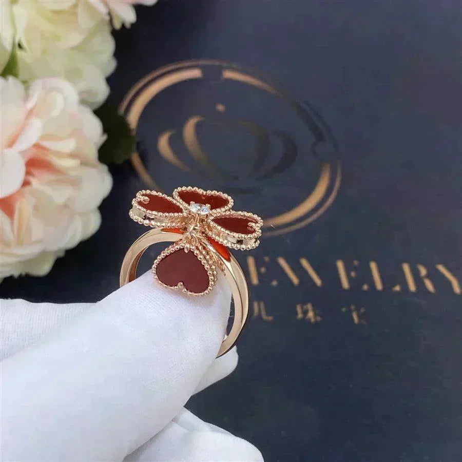 [⭐Mirelle]SWEET CLOVER CARNELIAN RING