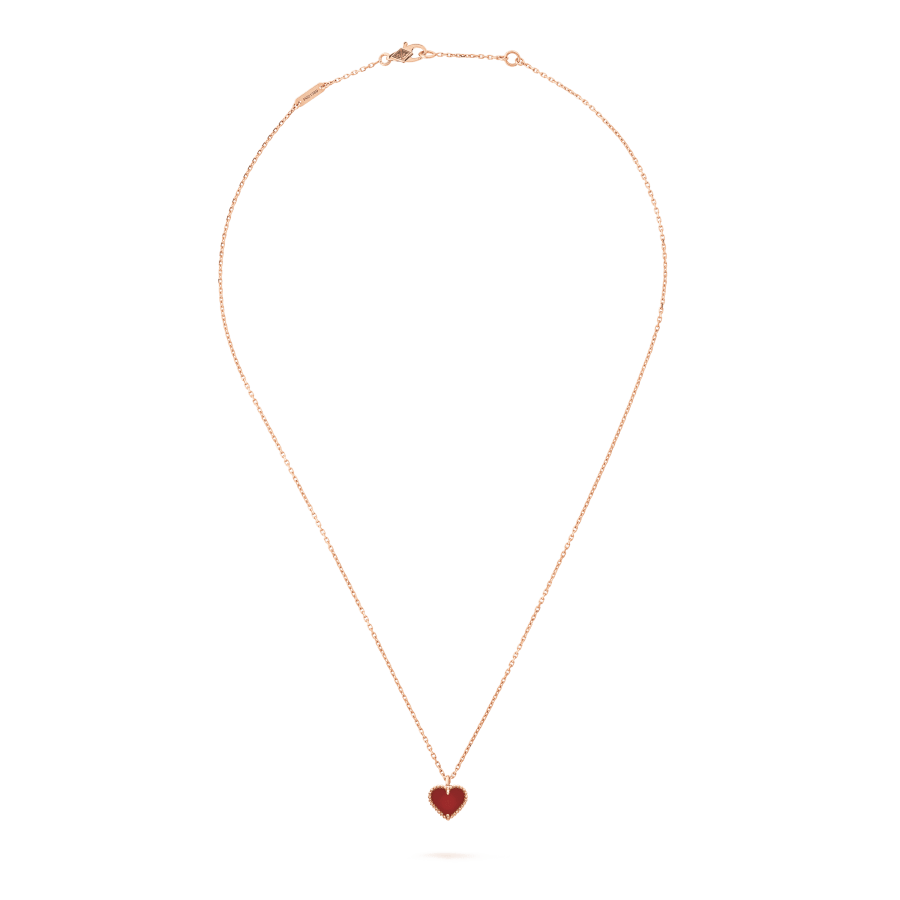 [⭐Mirelle]SWEET CLOVER CARNELIAN HEART NECKLACE