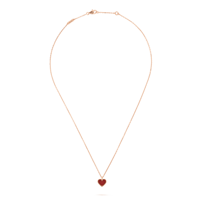 [⭐Mirelle]SWEET CLOVER CARNELIAN HEART NECKLACE