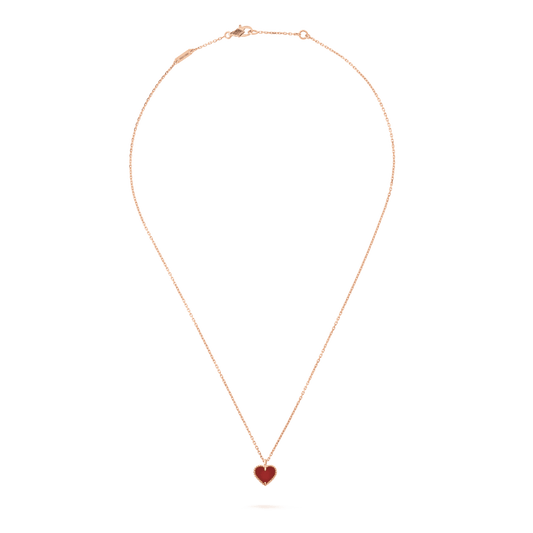 [⭐Mirelle]SWEET CLOVER CARNELIAN HEART NECKLACE