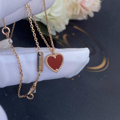 [⭐Mirelle]SWEET CLOVER CARNELIAN HEART NECKLACE