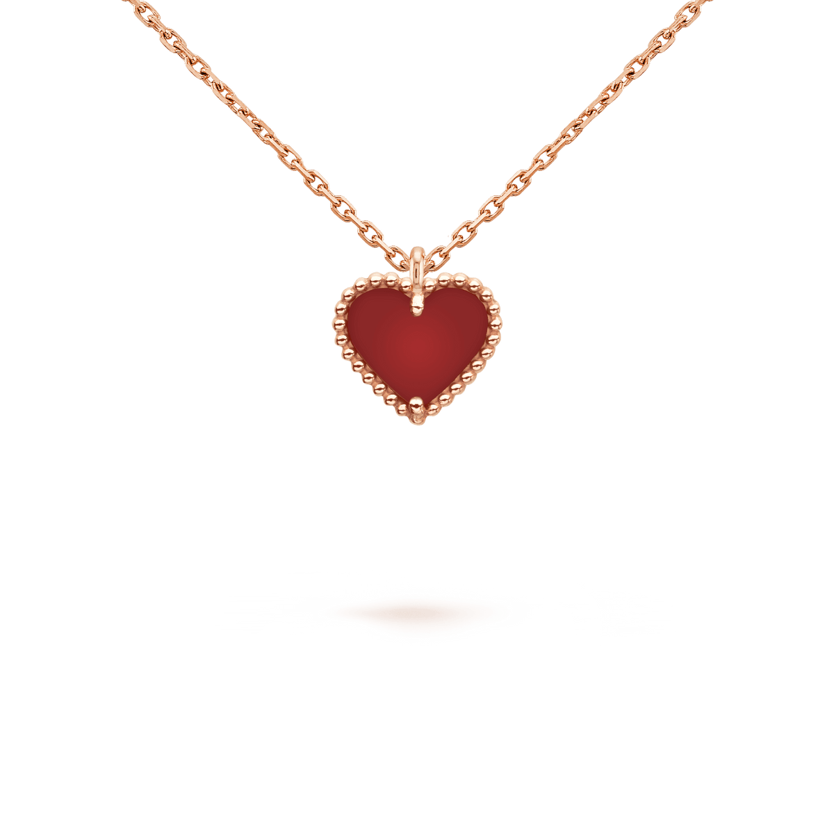 [⭐Mirelle]SWEET CLOVER CARNELIAN HEART NECKLACE