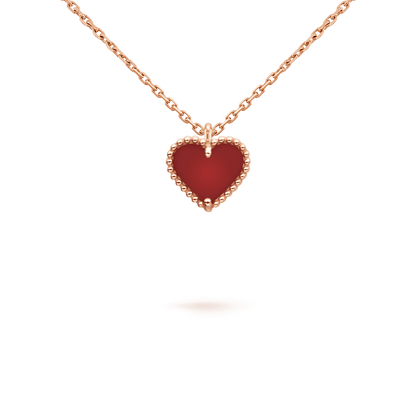 [⭐Mirelle]SWEET CLOVER CARNELIAN HEART NECKLACE