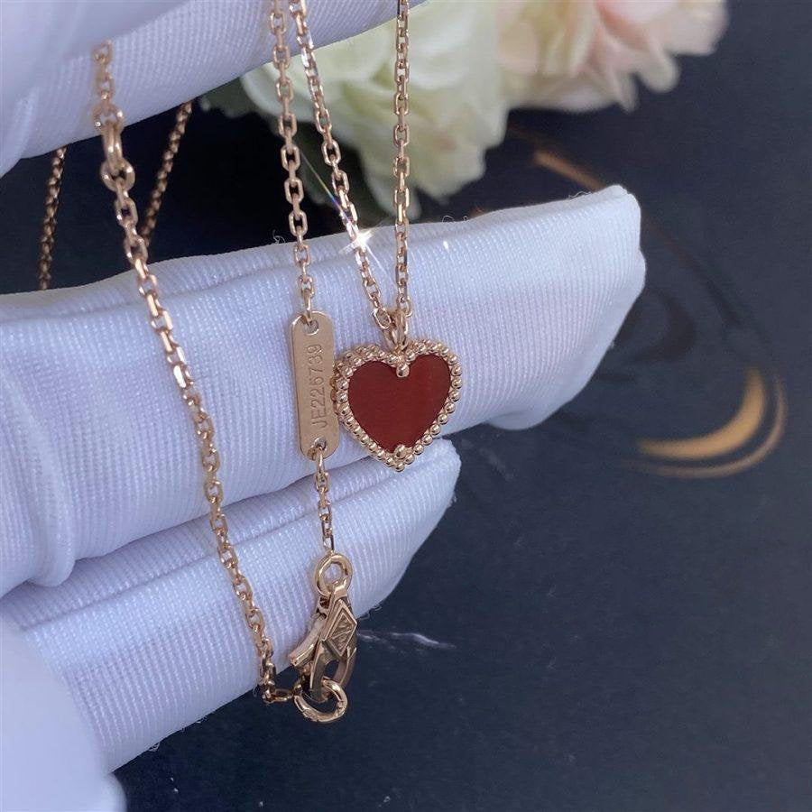 [⭐Mirelle]SWEET CLOVER CARNELIAN HEART NECKLACE