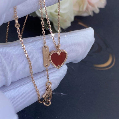 [⭐Mirelle]SWEET CLOVER CARNELIAN HEART NECKLACE