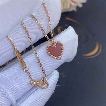[⭐Mirelle]SWEET CLOVER CARNELIAN HEART NECKLACE