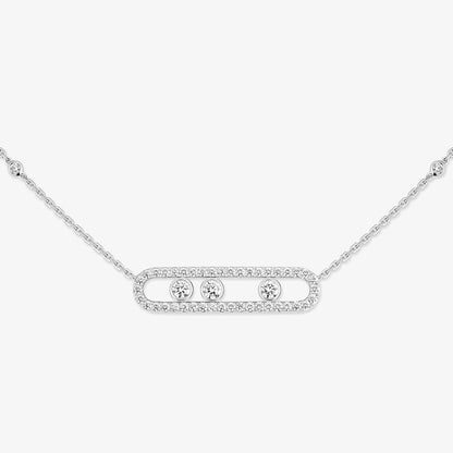[⭐Mirelle] Move Pave_ Rose Gold Diamond Necklace