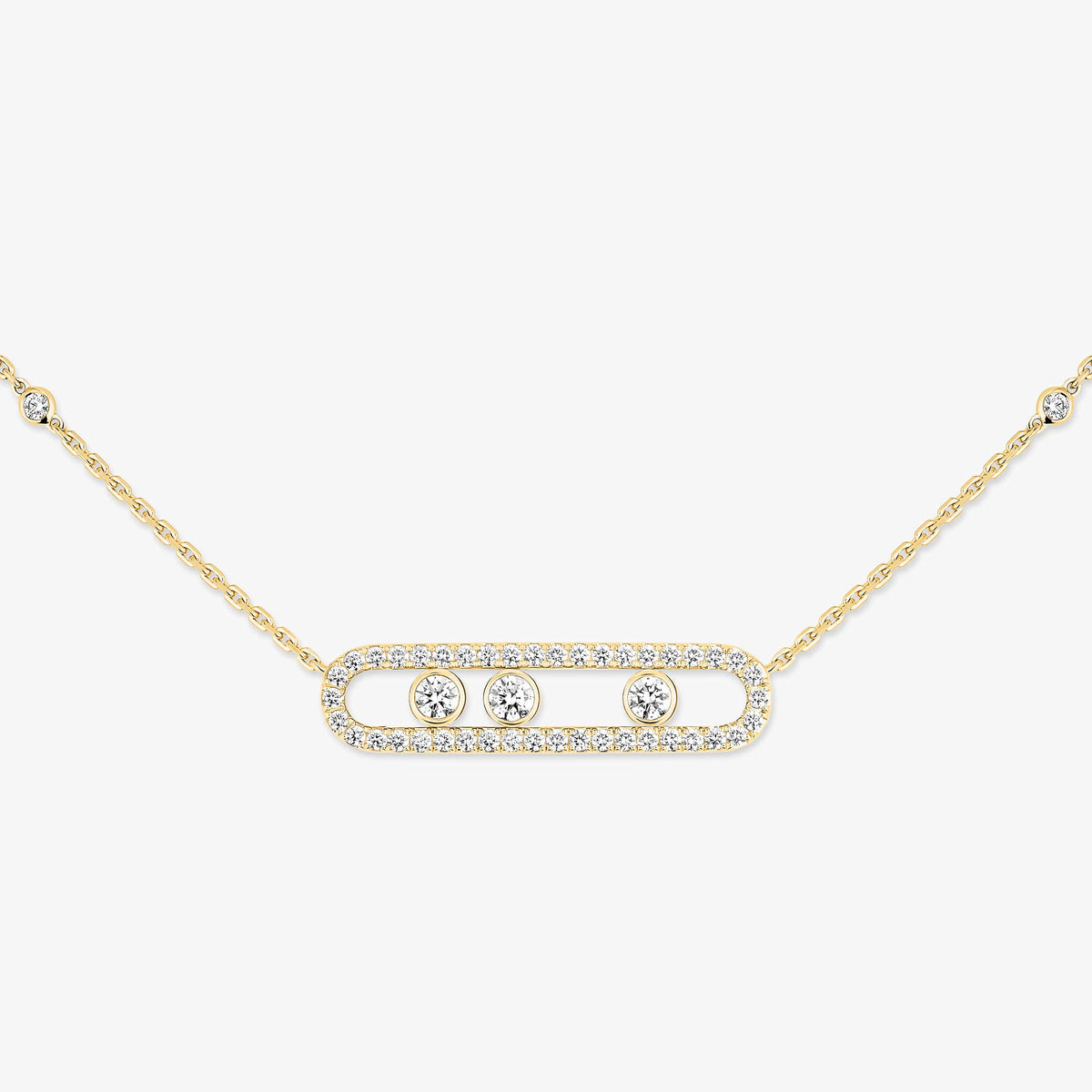 [⭐Mirelle] Move Pave_ Rose Gold Diamond Necklace