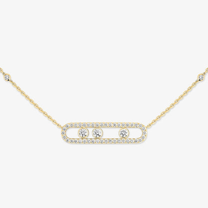 [⭐Mirelle] Move Pave_ Rose Gold Diamond Necklace