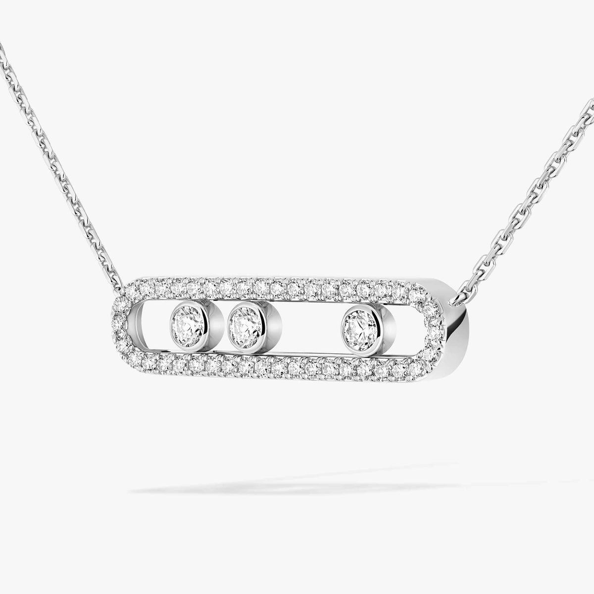 [⭐Mirelle] Move Pave_ Rose Gold Diamond Necklace
