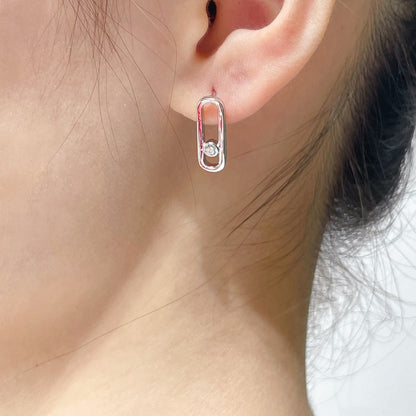 [⭐Mirelle]MOVE UNO SMALL 1 DIAMOND EARRINGS
