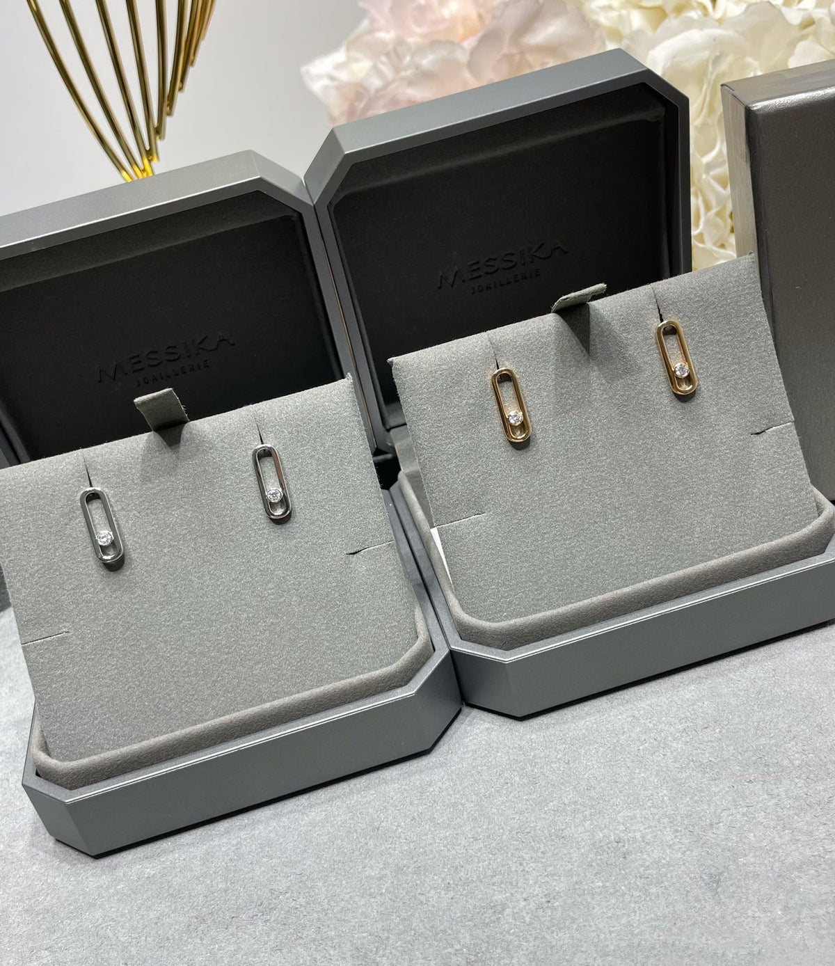 [⭐Mirelle]MOVE UNO SMALL 1 DIAMOND EARRINGS