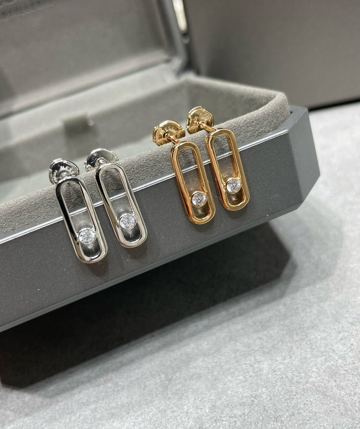 [⭐Mirelle]MOVE UNO SMALL 1 DIAMOND EARRINGS