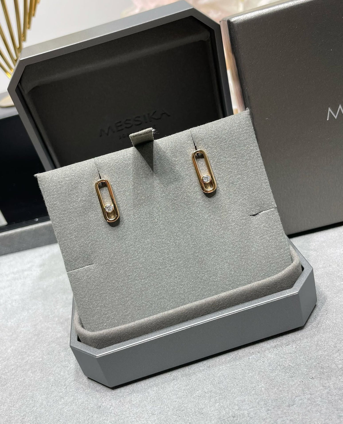 [⭐Mirelle]MOVE UNO SMALL 1 DIAMOND EARRINGS