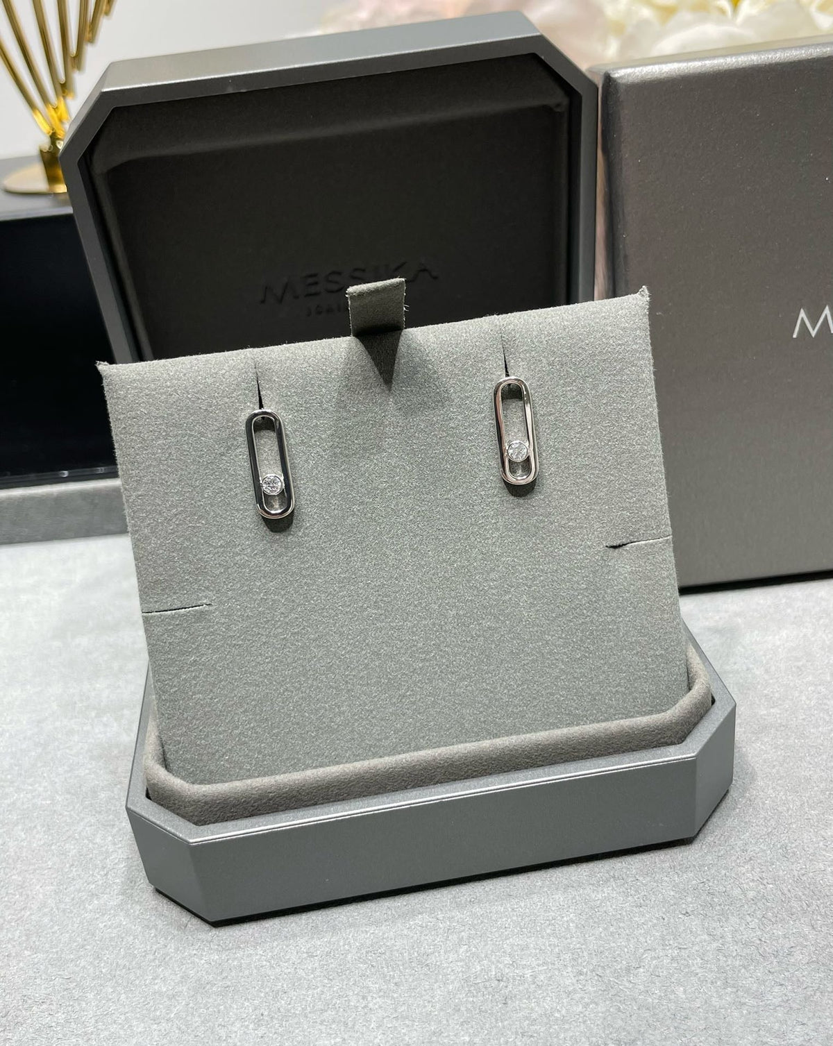 [⭐Mirelle]MOVE UNO SMALL 1 DIAMOND EARRINGS