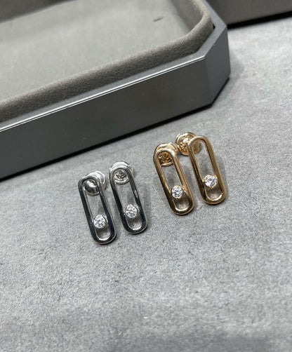 [⭐Mirelle]MOVE UNO SMALL 1 DIAMOND EARRINGS