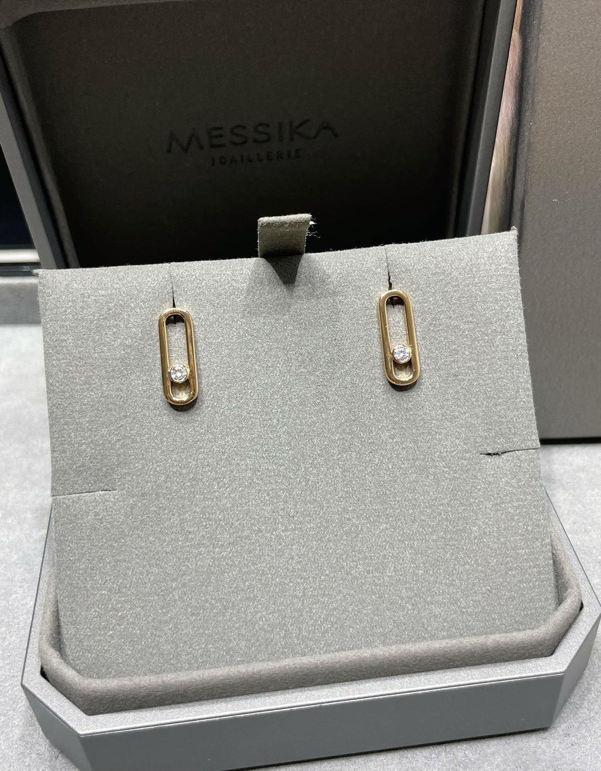 [⭐Mirelle]MOVE UNO SMALL 1 DIAMOND EARRINGS