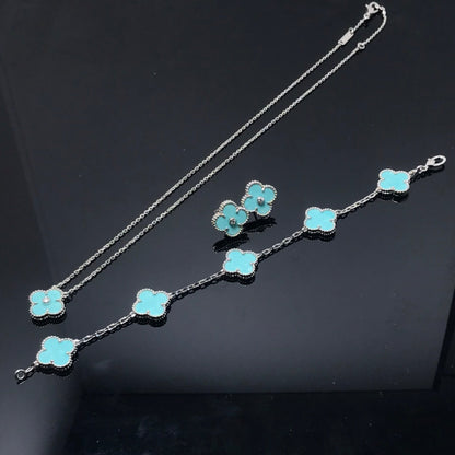 [⭐Mirelle]CLOVER 1 DIAMOND BLUE SKY SILVER EARRINGS