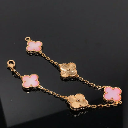 [⭐Mirelle] CLOVER 5 MOTIFS  PINK MOP BRACELET COLLECTION