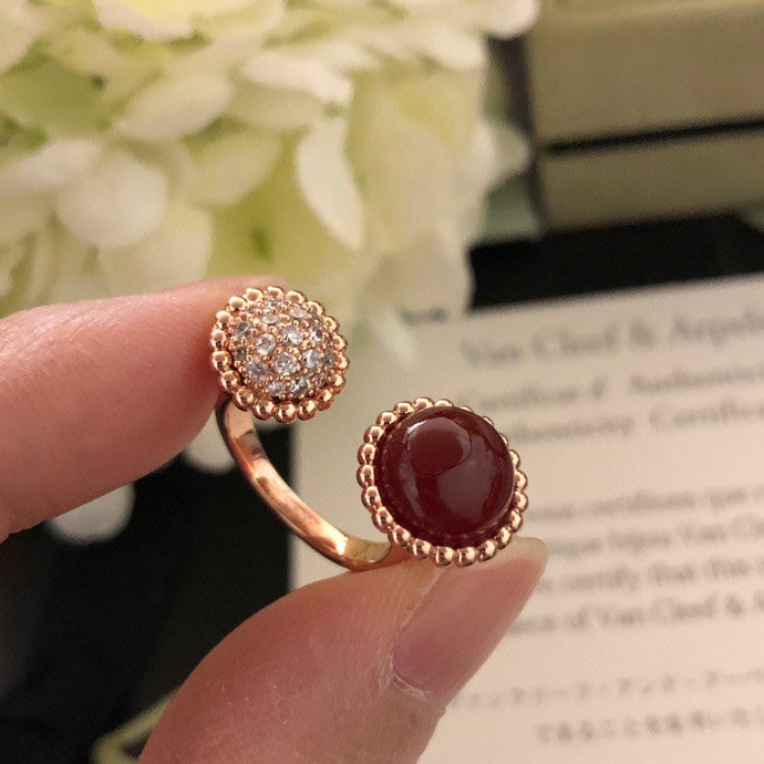 [⭐Mirelle]PERLEE COULEURS DIAMOND ROSE GOLD BETWEEN THE FINGER RING