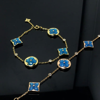 [⭐Mirelle]STAR AND SUN 4 MOTIF BLUE BRACELET