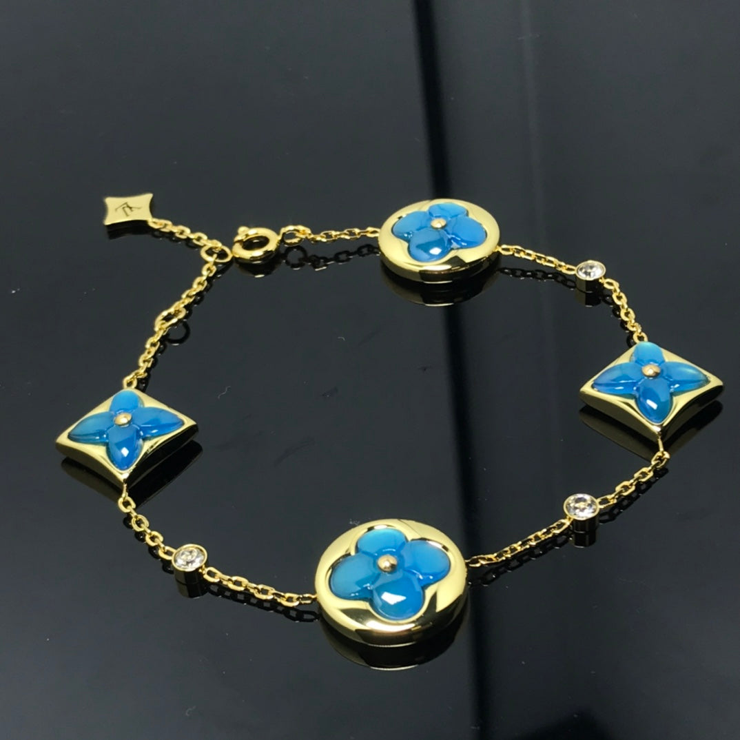 [⭐Mirelle]STAR AND SUN 4 MOTIF BLUE BRACELET