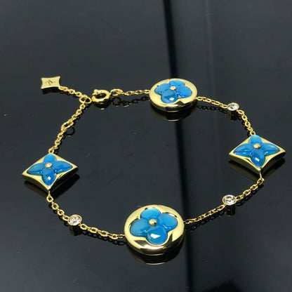 [⭐Mirelle]STAR AND SUN 4 MOTIF BLUE BRACELET