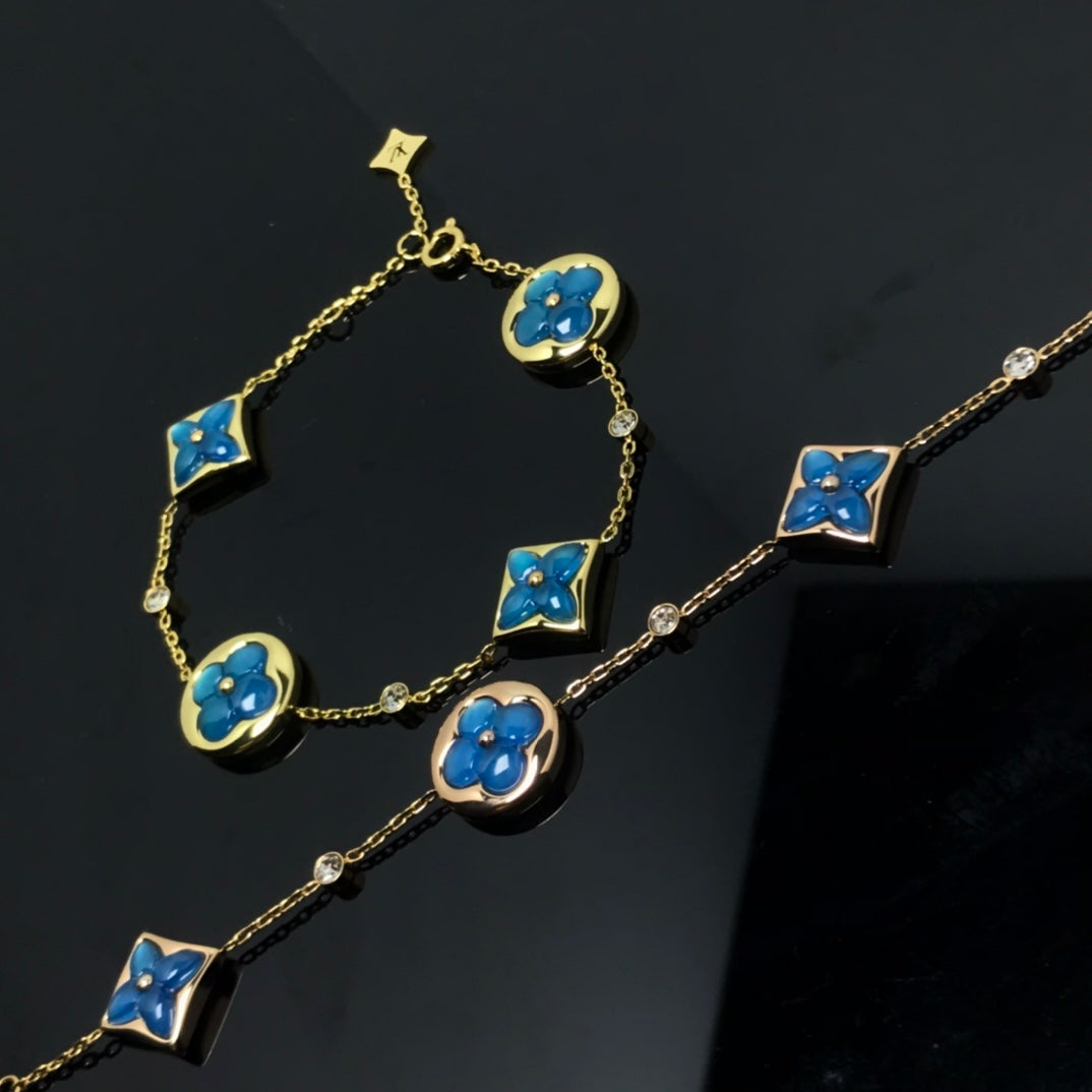 [⭐Mirelle]STAR AND SUN 4 MOTIF BLUE BRACELET