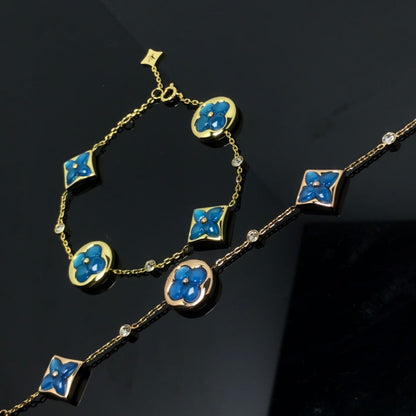[⭐Mirelle]STAR AND SUN 4 MOTIF BLUE BRACELET