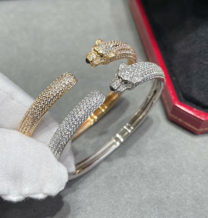 [⭐Mirelle]PANTHERE FULL DIAMOND OPEN BRACELET