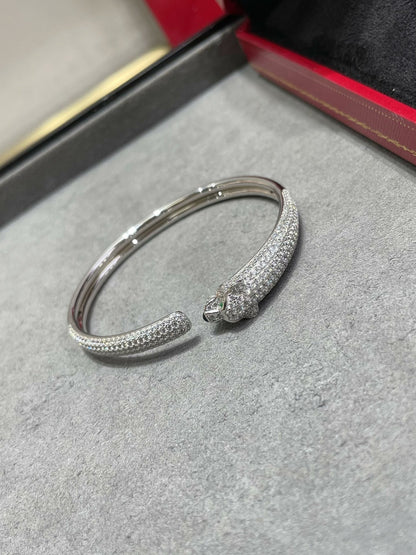 [⭐Mirelle]PANTHERE FULL DIAMOND OPEN BRACELET